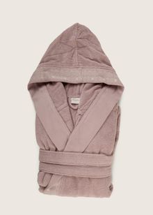 Product image of BLEN BORDER JACQUARD HOODED BATHROBE VIOLET 2 ხალათი