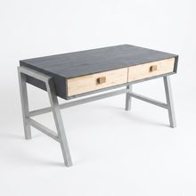 Product image of ხელნაკეთი ხის სამუშაო მაგიდა – 2 უჯრით, სკანდინავიური (Nordic) დიზაინი
