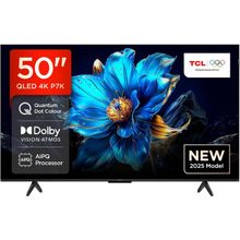 Product image of TV/ QLED/ TCL/ QLED TV 50"(127cm)/ 50P7K 4K Google TV HDR10+  Dolby Atmos BT5.4 Wi-Fi 2.4+5GHz DVB-T/T2/C/S/S2 2x15W HDMI1.4/HDMI2.0&HDMI2.1,HDCP1.4 300x300