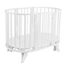 Product image of SKV Company Round & Oval White საბავშვო მრგვალი და ოვალური საწოლი სარწევი მექანიზმით