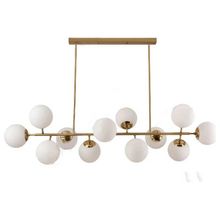 Product image of PENDENT 2314-12 BZ WH 12 ნათურით E27 ოქროსფერი/თეთრი ჭაღი