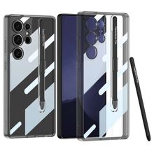 Product image of Mobile Phone Case/ For Samsung Galaxy S25 Ultra Crossbody Case Flexible TPU Fiber Lining Anti-Shock Phone Cover - Black