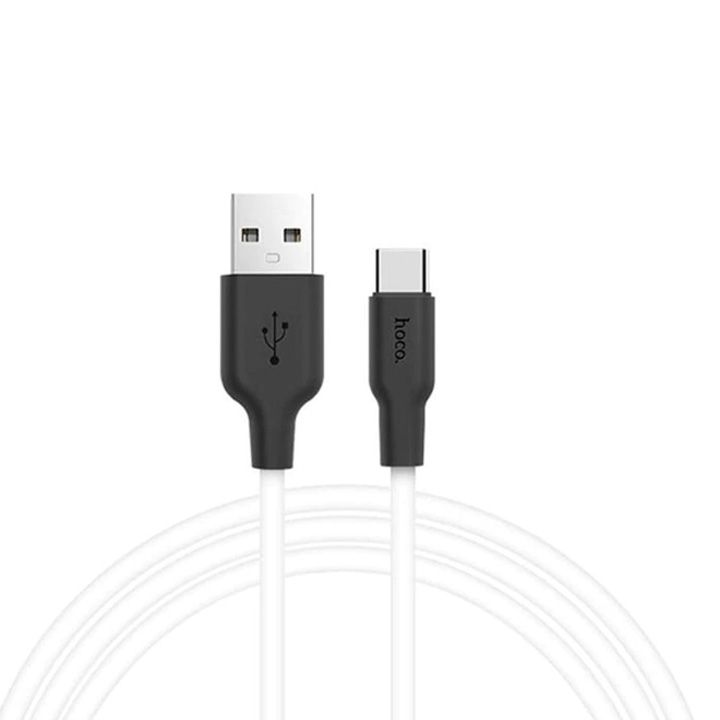 hoco-x21-silicone-type-c-charging-cable-blackwhite