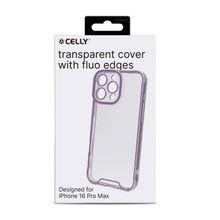 Product image of Mobile Phone Case/ Celly GLOW For iPhone 16 Pro Transparent/Purple