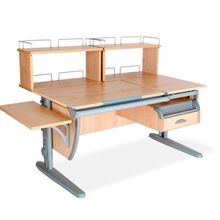Product image of სამეცადინო მაგიდა ერგო უნივერსალი SUT17, ტუმბო TCH 07, გვერდითა ერთ და უკანა ორი ორ იარუსიანი თარო