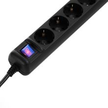 Product image of 2E 5XSchuko 5m switch Black დენის გამანაწილებელი