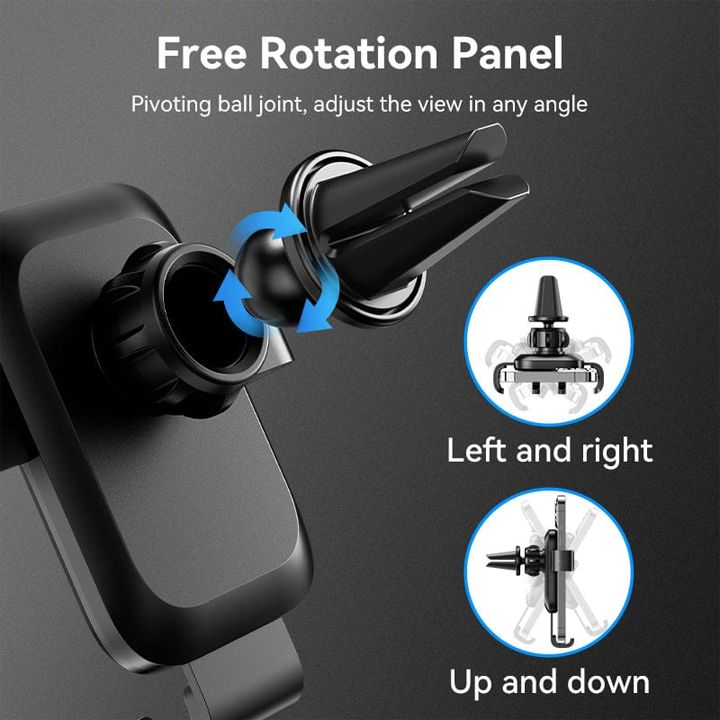 vention-kclb0-auto-clamping-car-phone-mount-with-duckbill-clip-black-square-type-photo-4