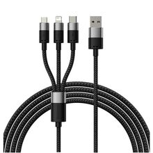 Product image of Baseus StarSpeed 3in1 Cable USB to M+L+C Black მობილურის კაბელი