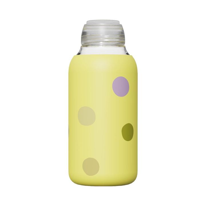 botlicolorful-glass-travel-water-bottle-500mlpolka-dot-yellow