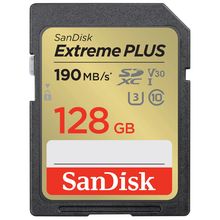 Product image of SanDisk Extreme PLUS SDXC UHS-I 128GB მეხსიერების ბარათი