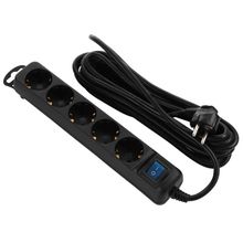 Product image of 2E 5XSchuko switch 5м black დენის გამანაწილებელი