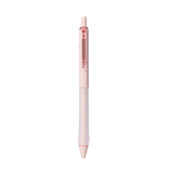 tireless-collection-retractable-horn-gel-pen-05mm-black-pink-barrel-kalami