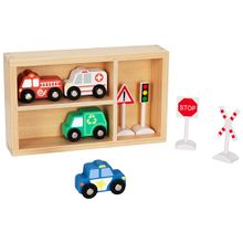 Product image of სატრანსპორტო და საგზაო ნიშნების ნაკრები – ხის საგანმანათლებლო სათამაშო