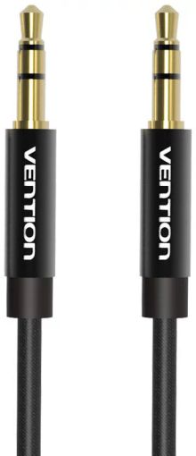 Product image of VENTION BAGBF Fabric Braided 3.5mm Male to Male Audio Cable 1M Black Metal Type აუდიო კაბელი