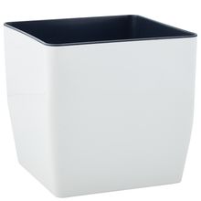 Product image of ქოთანი პლასტმასი  Aleana Kvadro დაბალი  27x27x26სმ. თეთრი