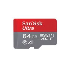 Product image of SanDisk 64GB Ultra MicroSD/HC UHS-I Card 100MB/S Class 10 SDSQUNR-064G-GN3MN მეხსიერების ბარათი