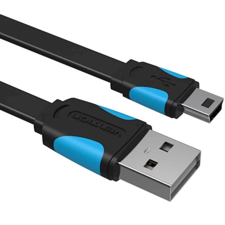 vention-vas-a14-b100-flat-usb20-a-male-to-mini-5-pin-male-cable-1m-black-photo-2
