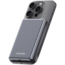 Product image of CANYON power bank OnCharge 505 slim Magsafe 5000mAh PD20W Dark Grey უსადენო დამტენი