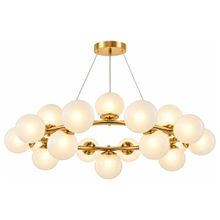 Product image of PENDENT 8807-20, 20 ნათურით, E27 ცოკოლი, ოქროსფერი/თეთრი ჭაღი