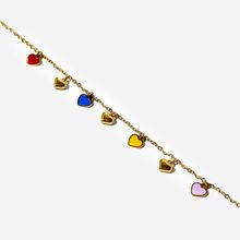 Product image of ტიტანის მოოქროვილი სამაჯური ფერადი გულებით