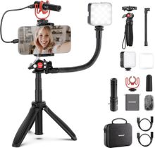 Product image of NEEWER - Vlog Kit PA045 For Phone With Phone Tripod&Led Light&Digital Shortgun სელფის ჯოხი