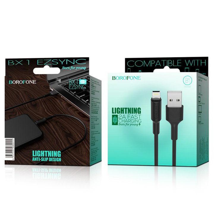 borofone-bx1-ezsync-lightning-usb-cable-black-photo-3