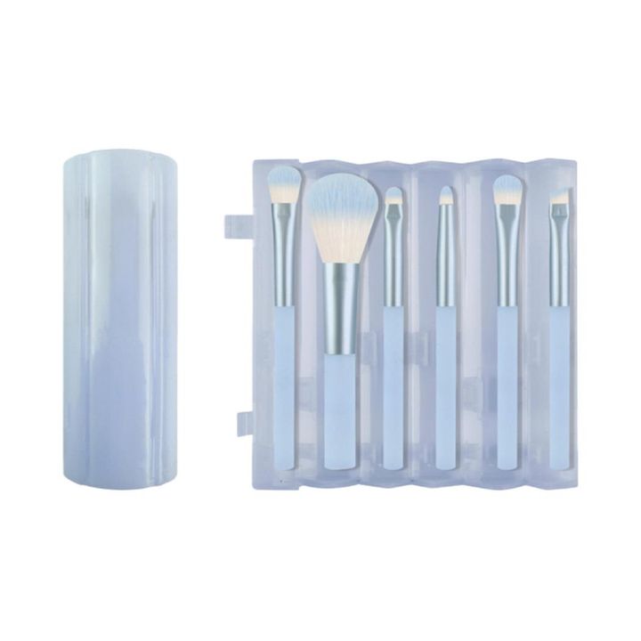 makiazhis-funjebis-nakrebiportable-series-makeup-brush-6-piece-set-with-cylinder-holder-baby-blue