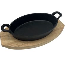 Product image of MG-1944 (22x15 სმ) თუჯის ტაფა ხის სადგამით