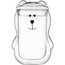 Product image of ჭიქების ნაკრები ARDESTO AR2630AB DOUBLE WALL GLASS MUG SET WITH A LID ANIMALS (300 ML, 2 PCS)