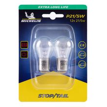 Product image of MICHELIN 32415 P21/5W EXTRA LONG LIFE სამუხრუჭე და უკანა ფარები 12V 21/5W BAY15d ორმაგი ბლისტერი