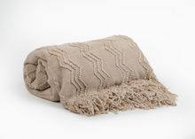 Product image of პლედი - ZIGZAG KNITTED ACRYLIC SOFA THROW 130X170 CM BEIGE