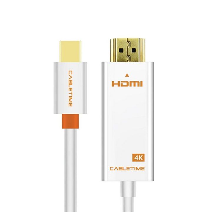 cabletime-ct-av588-03g4k60-w18-cabletime-mini-dp-to-hdmi-cable-mini-dp-male-to-hdmi-male-support-ultra-hd-4k60hz-38402160p