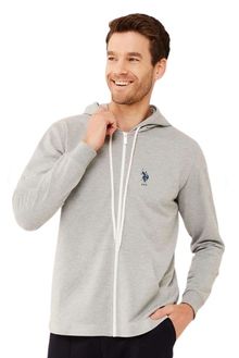 Product image of U.S. Polo Assn. 18469 კაცის ჰუდი ელვა შესაკრავით (რუხი)