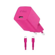 Product image of TTEC SMARTCHARGER GAN 45W AVS PD TRAVEL FAST CHARGER + USB-C -USB-C 60W CABLE, NEON PINK 2SCG45CNP ადაპტერი