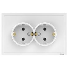 Product image of SIMON-8993 ორიანი როზეტი დამიწებით N54