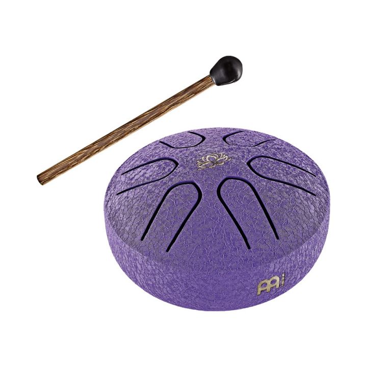 meinl-pstd1plf-pocket-steel-tongue-drum-purple-a-major-lotus-flower-tang-drami