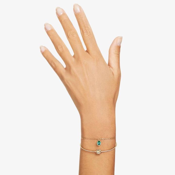 swarovski-stilla-green-mixed-cuts-gold-tone-plated-bangle-samajuri-photo-4