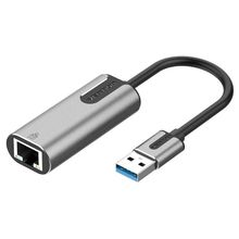 Product image of VENTION CEWHB USB 3.0-A to Gigabit Ethernet Adapter Gray 0.15M Aluminum Alloy Type USB ჰაბი