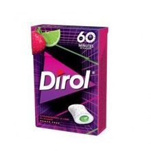 Product image of Dirol 60 წუთი მარწყვის და ლაიმის საღეჭი რეზინა 19.5გრ