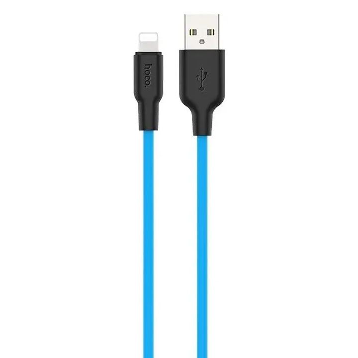 hoco-x21-plus-silicone-charging-cable-for-lightning-blackblue