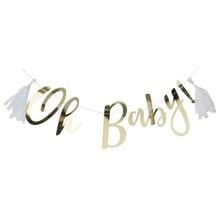 Product image of ოქროსფერი ბანერი ფოჩებით Oh Baby