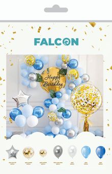 Product image of Falcon ბუშტების ნაკრები ცისფერი 85 ცალი