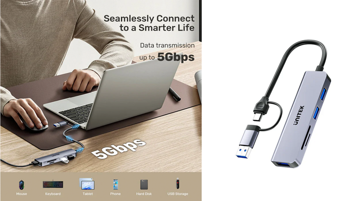 unitek-h1320a-5in1-hub-type-c-to-3xusb-sd-and-micro-sd-card-reader-photo-2