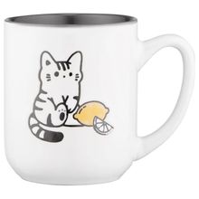 Product image of ARDESTO CAT, 380 მლ, თეთრი-ნაცრისფერი white and gray კერამიკული ჭიქა