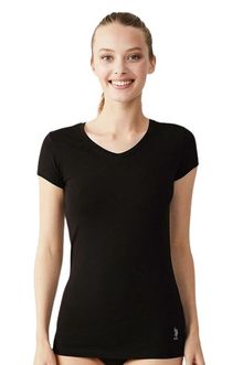 Product image of U.S. Polo Assn. 66004 ქალის მაისური მოკლე მკლავით (შავი)