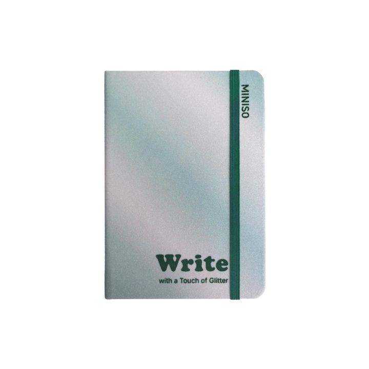 glitter-series-a6-glittery-gradient-pu-hardcover-book-green-80gv-bloknoti