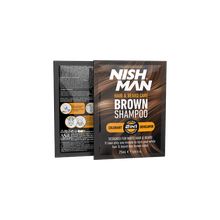 Product image of Nishman Brown Shampoo Sachets 25მლ x 10psc თმის და წვერის შესაღები შამპუნი