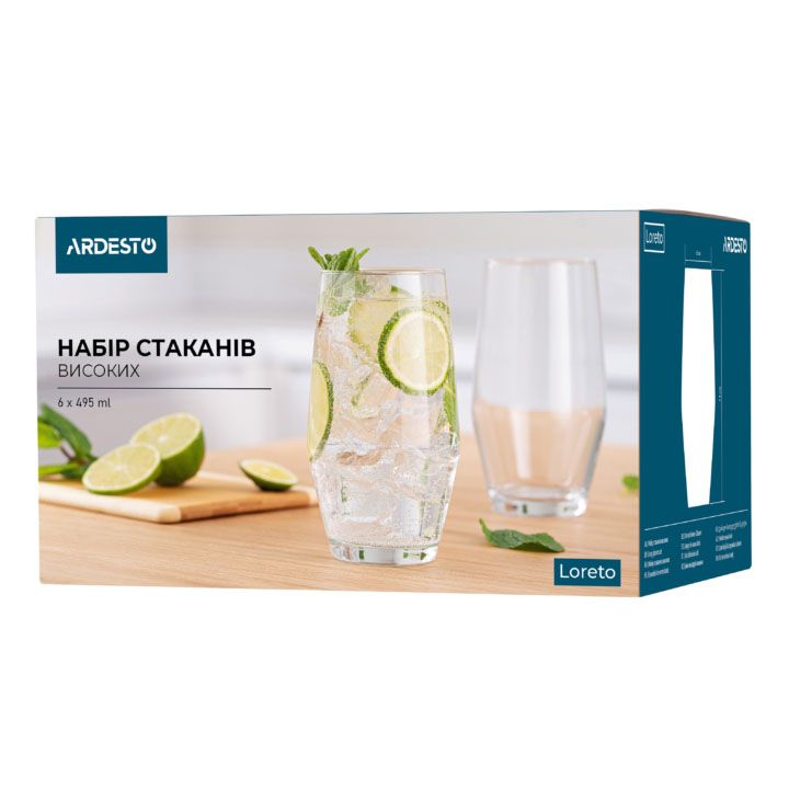 ardesto-long-glasses-set-loreto-6-pcs-glass-chiqebis-nakrebi-photo-2