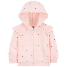 Product image of Oshkosh B'gosh Ruffle Hoodie Pink Heart ბავშვის ჟაკეტი ქუდით