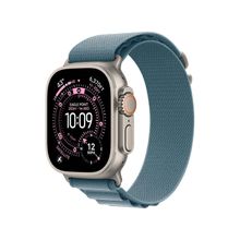 Product image of Apple Watch Ultra 3 49mm Natural Titanium Case With Light Blue Alpine Loop MEWK4 S სმარტ საათი
